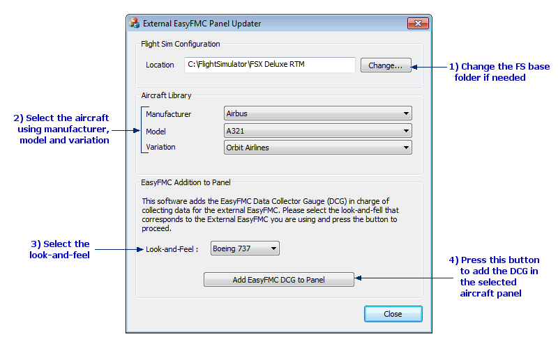 External EasyFMC Panel Updater